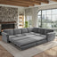 LLappuil Sectional Sofa with Pull Out Sofa Bed, Oversized Chenille Sofa Couch Convertible Sleeper Sofa Bed for Living Room Apartment