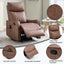 LLappuil Recliner Chair, 360° Swivel Massage Recliner Chair with Heat, Nursery Glider Rocker Recliner Chair for Living Room, Bedroom, Faux Leather Brown