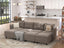 LLappuil Modular Sofa Sleeper Sectional Couch with Storage Waterproof, Anti-Scratch and Antistatic Velvet Oversized 8 Seater Sofa with Reversible Chaise, Grey Brown