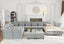 LLappuil Chenille Oversized Modular Sofa U Shaped Sectioanl Couches for Living Room with Storage Ottoman, Adjustable Arms, 14 Seater, Grey