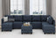 LLappuil Oversized Modular Sofa 12 Seater Storage Sectional with Reversible Chaise, Large U Shaped Couches for Living Room Office, Denim Blue