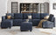 LLappuil Oversized Modular Sofa 12 Seater Storage Sectional with Reversible Chaise, Large U Shaped Couches for Living Room Office, Denim Blue