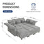 LLappuil Sleeper Sectional Sofa 8 Seat Deep Modular Couch for Living Room with Reversible Chaise Lounge and Storage Ottoman Khaki Chenille