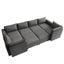 LLappuil Modular Sectional Sleeper Sofa, Convertible Sectional Couches for Living Room, Breathable Soft Fabric Sofa, with 3 Extra Deep Seats and 3 Storage Ottomans, Washable, Removable, Beige