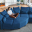 LLappuil Oversized Sleeper Sectional Sofa Couch, 91" 4-Seater Bed Shaped Modular Sectional Sofa with Storage Chaise, High Back Recliner Velvet Couches, Anti-Scratch Blue