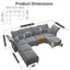 LLappuil Chenille Sectional Couch U Shaped 7 Seater Deep Modular Sectional Sofa with Storage and Adjustable Armrest Backrest, Large Sectional Sleeper Sofa Set, Grey