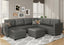 LLappuil Modular Sectional Sofa, Oversized U Shaped Sofa with Storage, Sectional Couch for Living Room, Faux Leather Fabric Waterproof Sofa, 7 Seats with Ottoman, Dark Grey