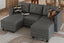 LLappuil Modular Sectional Sofa, Convertible U Shaped Couch with Storage, Modular Sectionals with Ottomans, Faux Leather Fabric Waterproof Couch, 111.8" Width, 81.5" Depth, Dark Grey