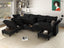 LLappuil Black Sectional Couch U Shaped 7 Seats, Chenille Sectionals Sleeper Sofa Large Modular Sectional Sofa for Living Room with Reversible Chaise, Storage Seat, Deep Cushion