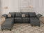 LLappuil Modular Sectional Storage Couch Ottoman Seats¡ê?Waterproof Faux Leather Sofa Chair Modules, Dark Grey