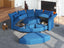 LLappuil Oversized Sleeper Sectional Sofa Couch, 91" 4-Seater Bed Shaped Modular Sectional Sofa with Storage Chaise, High Back Recliner Velvet Couches, Anti-Scratch Blue