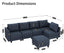 LLappuil Sectional Modular Couch with Reversible Chaise, Modern L Shaped Couch Storage Corner Modular Sofa with Ottoman, Black