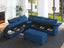 LLappuil Velvet Modular Sectional Sofa L Shaped Corner Couch with Storage Chaise, 127.8" 9-Seater Oversized Sofa with Ottoman, High Back Recliner Sleeper Couches, Anti-Scratch Blue