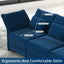 LLappuil Modular Sectional Sofa with Storage, 3 Seater 88.6" L Shaped Couch, High Back Velvet Sof, Blue