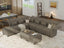 LLappuil Velvet Modular Sectional Sofa L Shaped Corner Couch with Storage Chaise, 127.8" 9-Seater Oversized Sofa with Ottoman, High Back Recliner Sleeper Couches, Anti-Scratch Brown