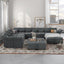 LLappuil Oversized Modular Sectional Sofa 204.6" 21-Seater U Shaped Couch with Large Storage Chaise, Velvet High Back Recliner Couches with Big Ottoman for Living Room, Grey