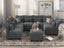 LLappuil Faux Leather Sectional Sofa Modern Modular Sectional Couch with Chaise L Shaped Corner Sectional 8 Seater with Storage Seats,Memory Foam,Modular Sofa for Small Space,Living Room,Grey