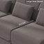 LLappuil Modular Sectional Velvet Couch with Storage, Semi-Circular Shaped 55.8" 2 Seat Loveseat Sofa for Living Room, Office, Brown