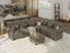 LLappuil Velvet Modular Sectional Sofa L Shaped Corner Couch with Storage Chaise, 127.8" 7-Seater Oversized Sofa with Ottoman, High Back Recliner Sleeper Couches, Anti-Scratch Brown