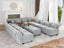 LLappuil 9 Seater Sectional Sofa U Shaped Large Sectional Modular Couch for Living Room with Reversible Chaise, Storage Ottoman, Adjustable Armrest Backrest, 154.3" Wide, Comfort Gray Chenille