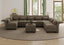 LLappuil Faux Leather Sectional Sofa Modern Modular Sectional Couch with Chaise L Shaped Corner Sectional 8 Seater with Storage Seats,Memory Foam,Modular Sofa for Small Space,Living Room,Grey