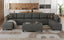 LLappuil Oversized Modular Sectional Sofa with Storage, U Shaped Sectional with Ottomans, 12 Seater Sleeper Couch for Living Room, Faux Leather Fabric Waterproof Sofa, 163 Inch Width, Cognac Brown