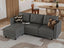 LLappuil Modular Sectional Sofa, Convertible L Shaped Couch with Storage, Faux Leather Fabric Waterproof Sectional Couch for Living Room, 86.2" Width, 4 Seat Modular Sofa, Dark Grey