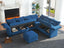 LLappuil Velvet Modular Sectional Sofa L Shaped Corner Couch with Storage Chaise, 127.8" 7-Seater Oversized Sofa with Ottoman, High Back Recliner Sleeper Couches, Anti-Scratch Blue