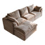 LLappuil 97" Sectional Sofa, L Shaped Sectional Couch with Ottoman, Linen Boneless Cloud Couch for Living Room
