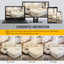 LLappuil Chaise Lounge Chair Indoor, Corduroy Boneless Sofa Bed, Deep Seat Sleeper Couch Reading Chairs, Cloud Sofas Couches for Living Room, No Assembly Required Beige