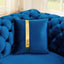 LLappuil Sectional Sofa, 106" Chesterfield Sofa with Curved Arm Button Tufted, Velvet Cloud Sofa Couch for Living Room Blue
