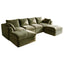 LLappuil 122" Sectional Sofa, U Shaped Sectional Couch with Double Ottoman, Linen Boneless Cloud Couch for Living Room