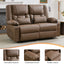 LLappuil Loveseat Recliner Chair, Massage Recliner Chair with Heating, Manual Oversized Recliner Home Theater with Cup Holders, Side Pocket for Adults
