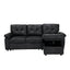 LLappuil 88" Sectional Sofa, Mid-Century L Shaped Sectional Couch with Pull Out Sofa Bed, Convertible Sofa Bed with Storage Chaise for Living Room, Foil Fabric Black