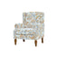 LLappuil Accent Chair, Mid-century Wingback Single Sofa Chair with Nailhead Trim Armrest, Flower Printed Polyester Fabric Reading Chair for Living Room