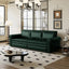 LLappuil King Size Pull Out Sofa Bed, Oversized Loveseat Sofa Convertible Sleeper Sofa Bed, Faux Leather Sofa Couch for Living Room Apartment Green