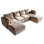 LLappuil 122" Sectional Sofa, U Shaped Sectional Couch with Double Ottoman, Linen Boneless Cloud Couch for Living Room