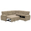 LLappuil 85" x 85" Sectional Sofa, L Shaped Sectional Couch with Pull Out Sofa Bed, Convertible Sofa Bed with Hidden Storage, Polyester Fabric 5 Seat Sofa Couch for Living Room