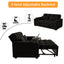 LLappuil 65" Pull Out Sofa Bed, Corduroy Sofa Couch Covertible Sofa Bed, Loveseat Sofa for Living Room Black