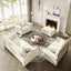 LLappuil Modular Sectional Sofa, 6 Seat Velvet Sofa with Ottoman for Living Room Beige