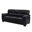 LLappuil 81" Mid-Century Modern Sofa, 3 Seat Sofa Cloud Couch for Living Room, Foil Fabric Black