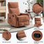 LLappuil Recliner Chair, 360° Swivel Massage Recliner Chair with Heat, Nursery Glider Rocker Recliner Chair for Living Room, Bedroom, Chenille Orange