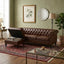 LLappuil Sectional Sofa, 85" Mid-Century Chesterfield Sofa with Storage Ottoman, Faux Leather 3 Seater Sofa for Living Room Black