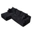 LLappuil 96" Sectional Sofa, Modular Sectional Couch with Right Chaise, Deep Seat Corduroy Cloud Sofa for Living Room Black