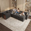 LLappuil 100" Sectional Sofa, Sectioanl Couch with Pull Out Sofa Bed, Corduroy Sofa Couch with Storage Chaise, Hidden Storage Armrest, Small Toptable, USB & Type-c Charging Port for Living Room Gray