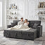 LLappuil Sectional Sofa, 71" Sectional Couch Convertible Sofa Bed, Pull Out Sofa Bed Full Size with Storage Chaise for Living Room, Linen Dark Gray