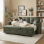 LLappuil Sectional Sofa, 71" Sectional Couch Convertible Sofa Bed, Pull Out Sofa Bed Full Size with Storage Chaise for Living Room, Foil Fabric Green