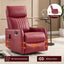 LLappuil Recliner Chair, 360° Swivel Massage Recliner Chair with Heat, Nursery Glider Rocker Recliner Chair for Living Room, Bedroom, Faux Leather Red