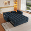 LLappuil Pull Out Sofa Bed Full Size, 65" Loveseat Sofa Convertible Sofa Bed, Chenille Sofa Couch with Small Toptable, Charging Port, Hidden Storage Armrest for Living Room Blue