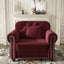 LLappuil Single Sofa Chair for Modular Sectional Sofa, Velvet Reading Accent Chair for Living Room Red